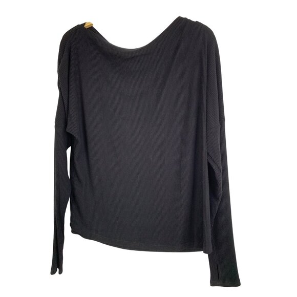 Rare Michael Lauren Santos Black Long Sleeve Drop Shoulder Sweater L RDD10470 - Picture 10 of 10